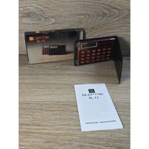 Vintage Sceptre SL - 21 Solar Power Calculator New RARE!!! Maroon Color